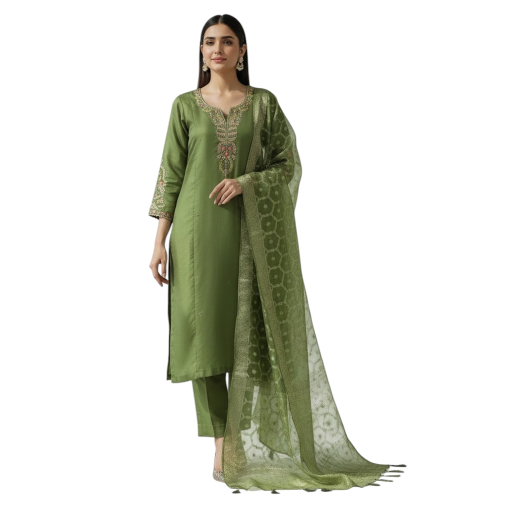 3 Piece Stitched Partywear Suit (X44)