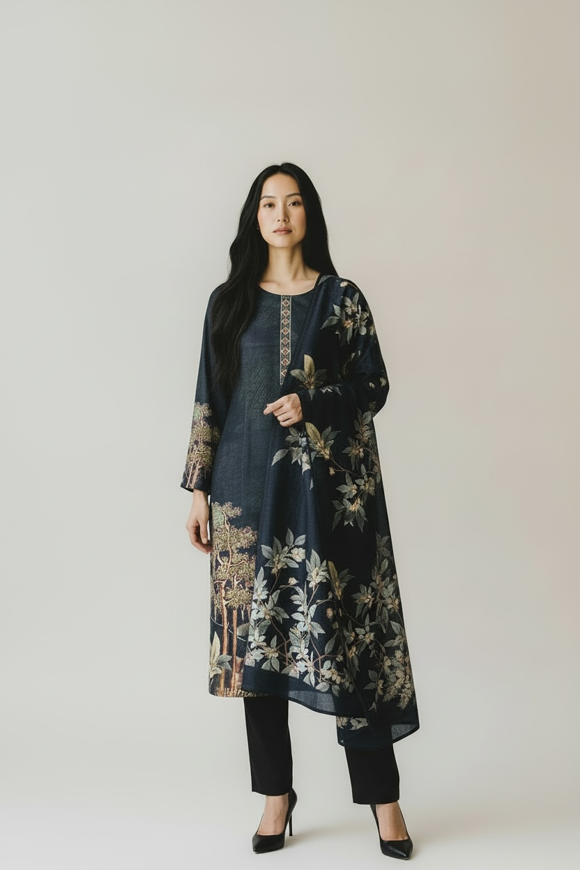 3 Piece Stitched Partywear Suit (X64)