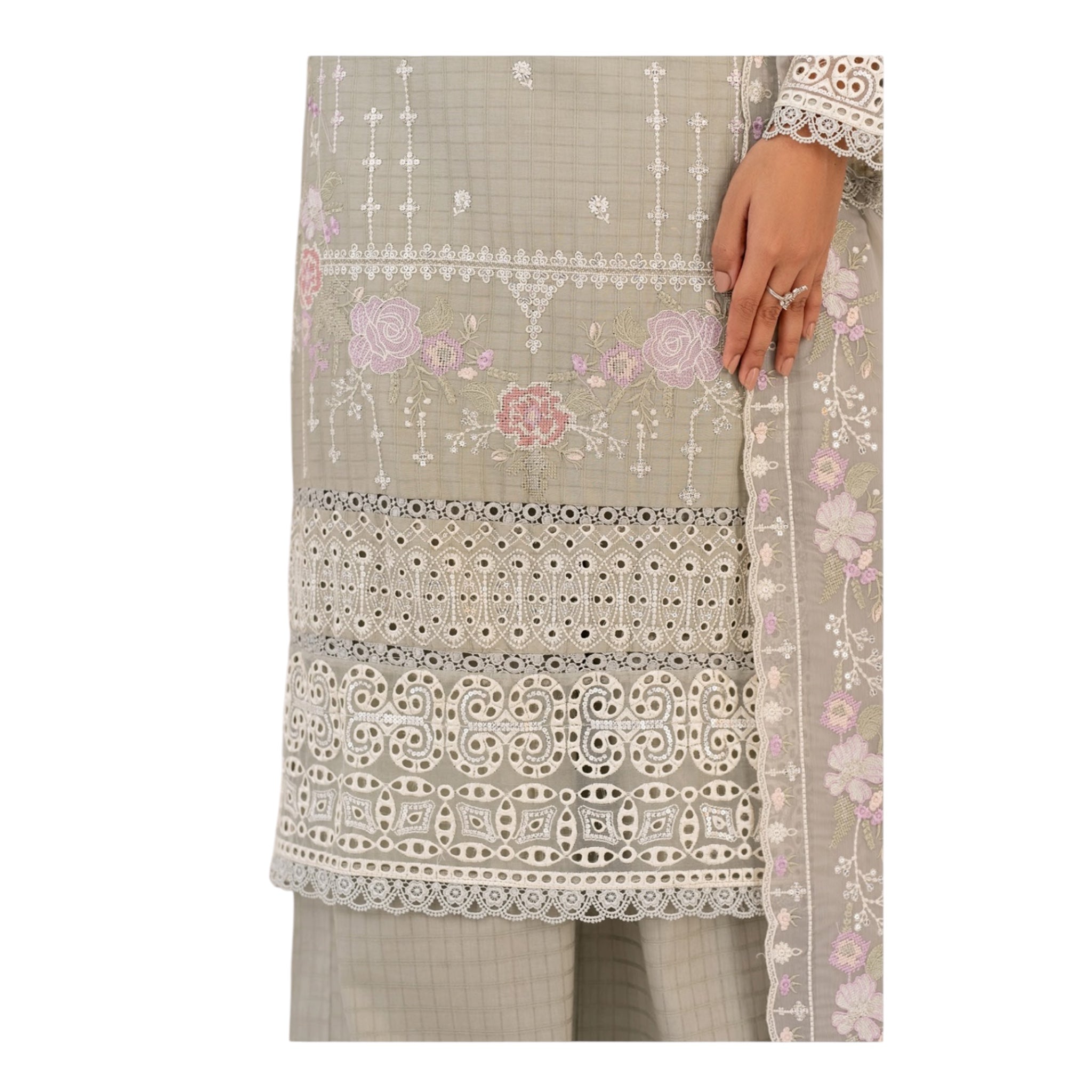 3 Piece Stitched Lawn Suit Zayba Collection (BN1124)