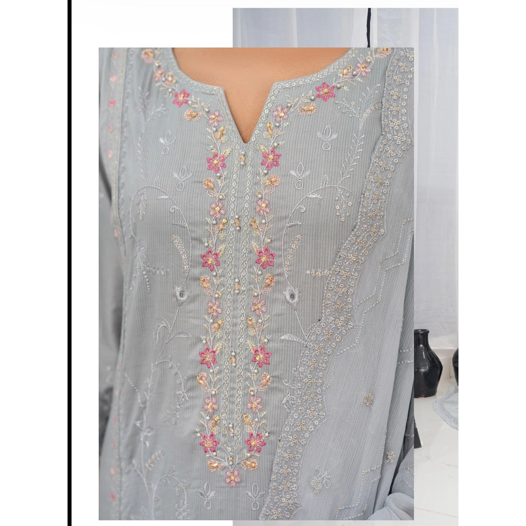3 Piece Stitched Lawn Suit Anfa Collection (BN1121)