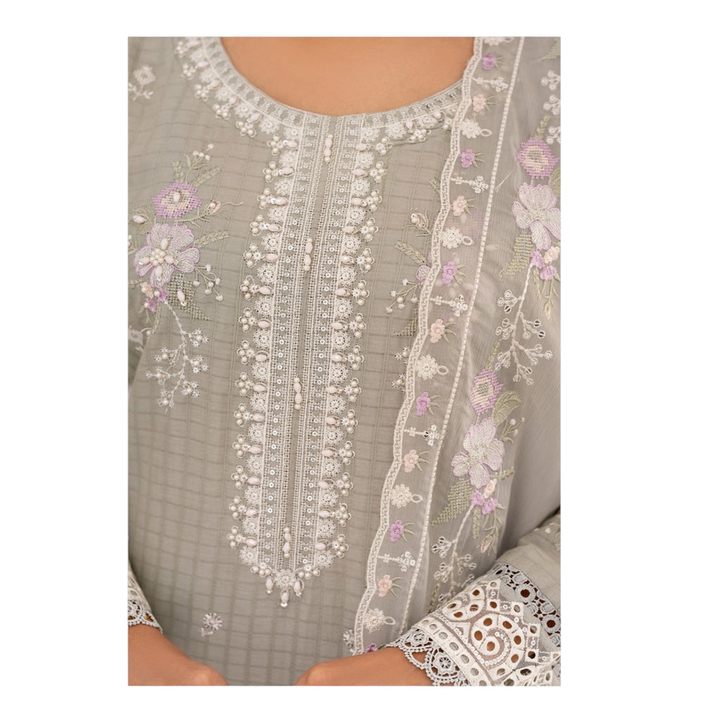 3 Piece Stitched Lawn Suit Zayba Collection (BN1124)