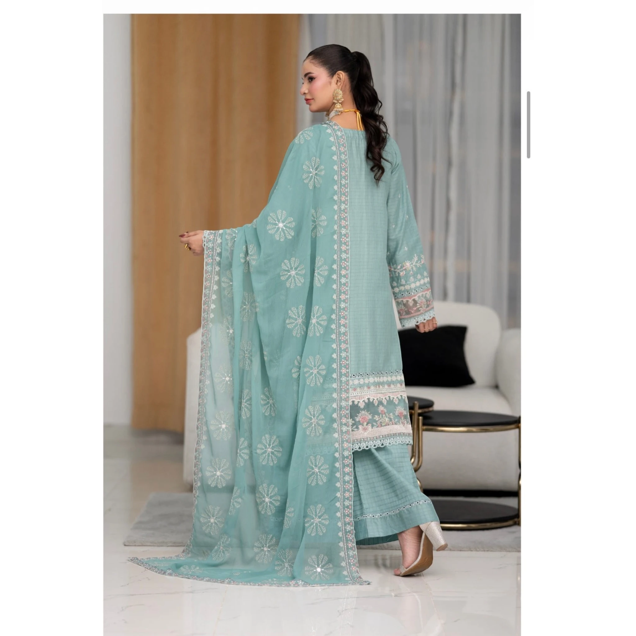3 Piece Stitched Lawn Suit Anfa Collection (BN1120)