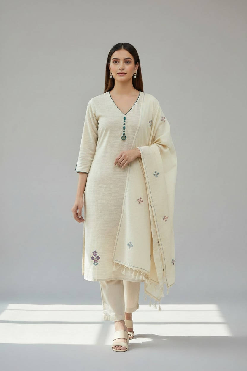 3 Piece Stitched Cotton Outfit (D11)