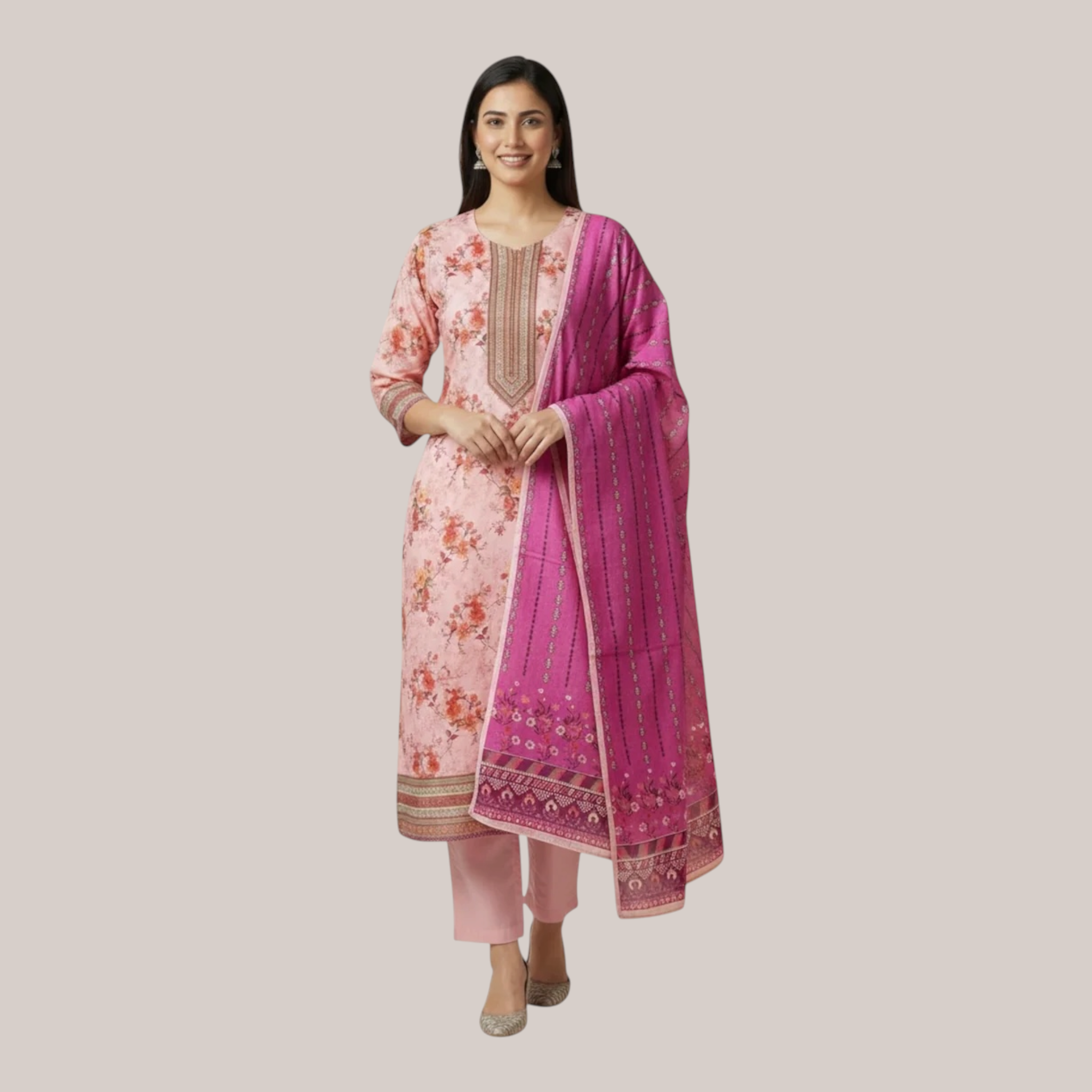 3 Piece Stitched Lawn Suit - Designer Inspired by Khaadi (KH08)