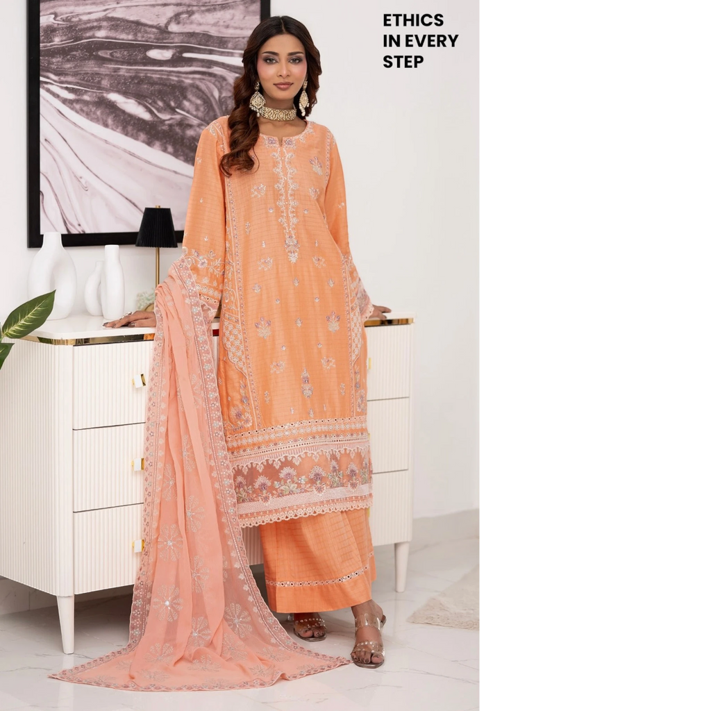 3 Piece Stitched Lawn Suit Anfa Collection (BN1119)