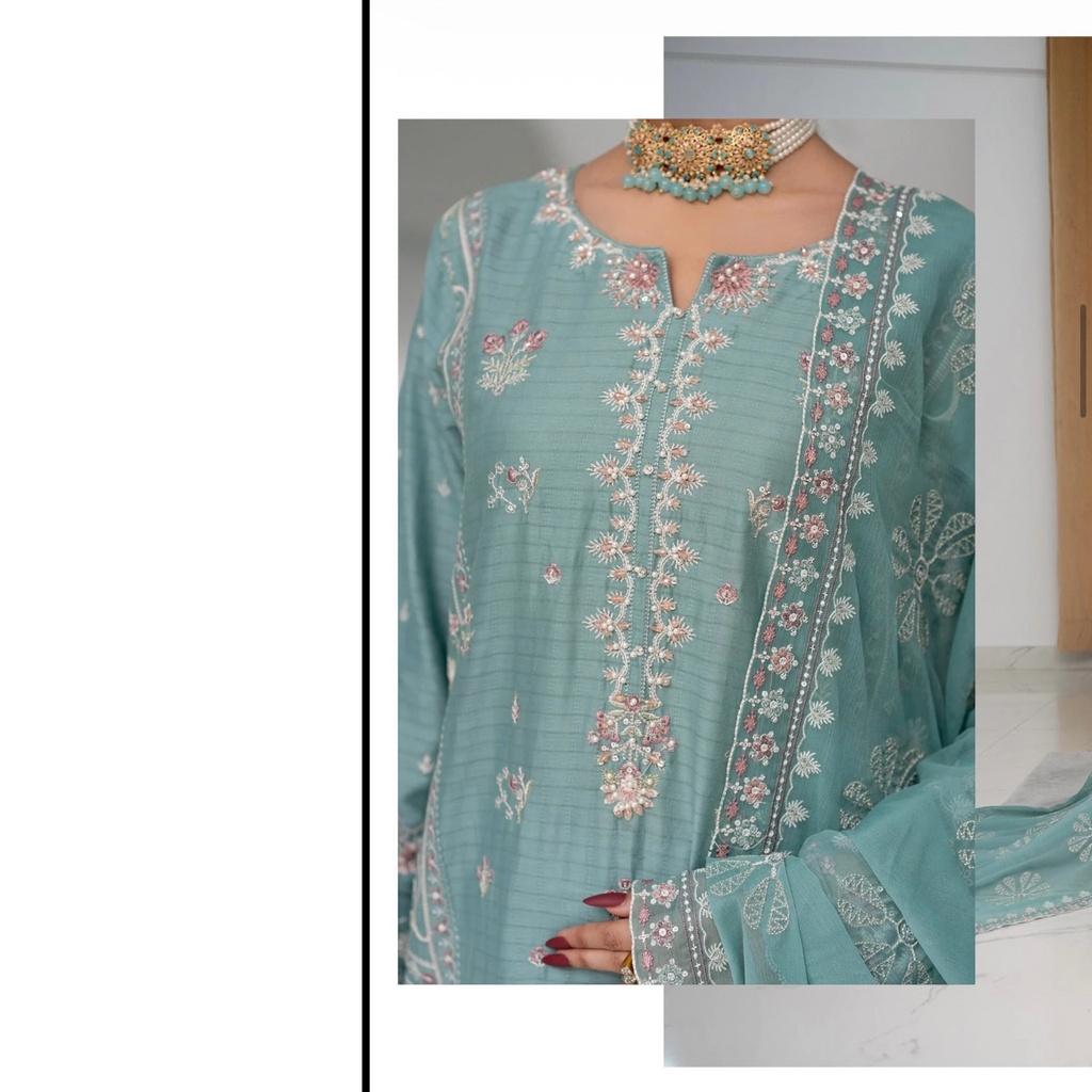 3 Piece Stitched Lawn Suit Anfa Collection (BN1120)
