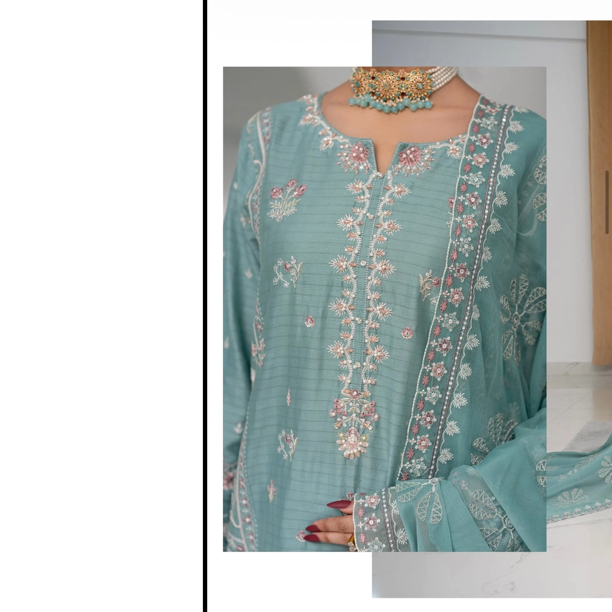 3 Piece Stitched Lawn Suit Anfa Collection (BN1120)