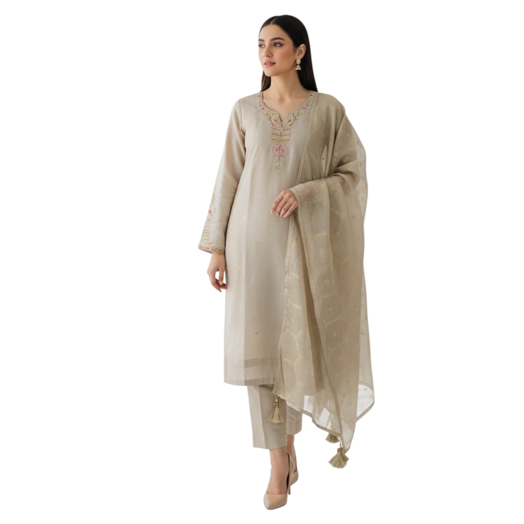 3 Piece Stitched Partywear Suit (X40)