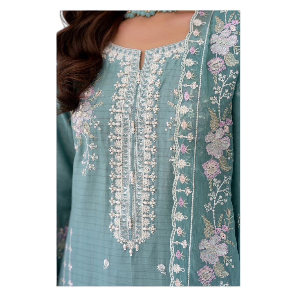 3 Piece Stitched Lawn Suit Zayba Collection (BN1123)