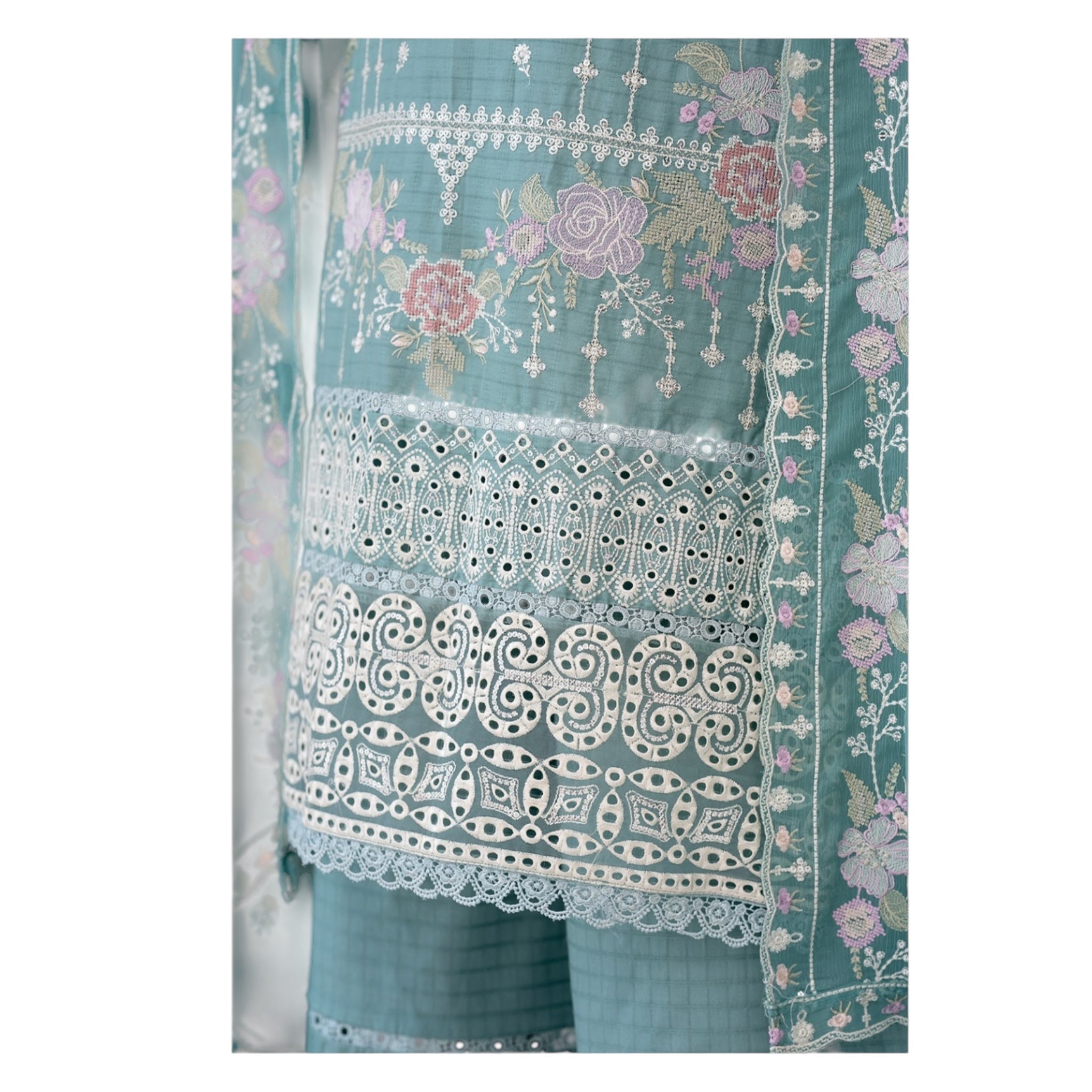 3 Piece Stitched Lawn Suit Zayba Collection (BN1123)