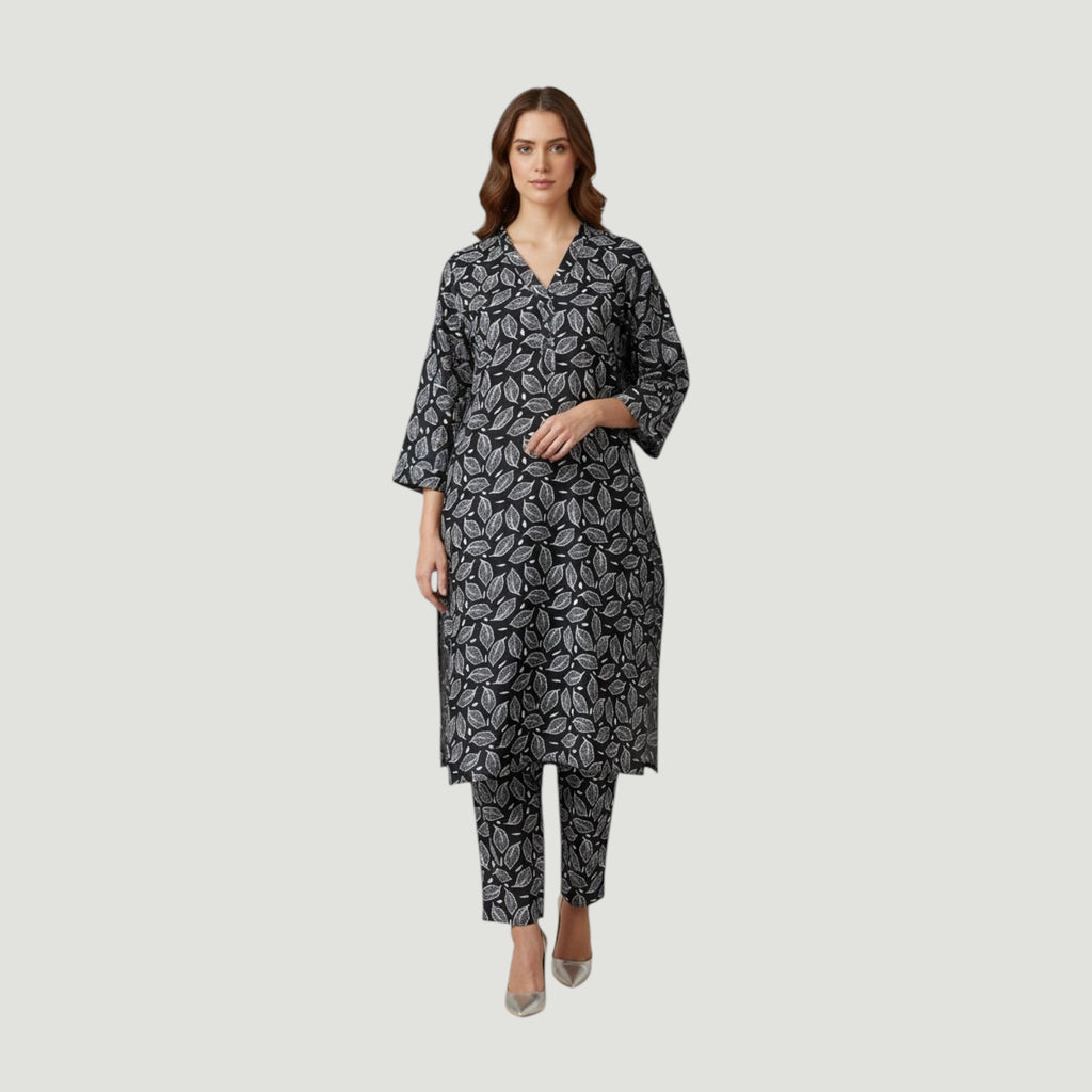 2 Piece Stitched Black and White Lawn Suit - Designer Inspired by Khaadi (BW01)