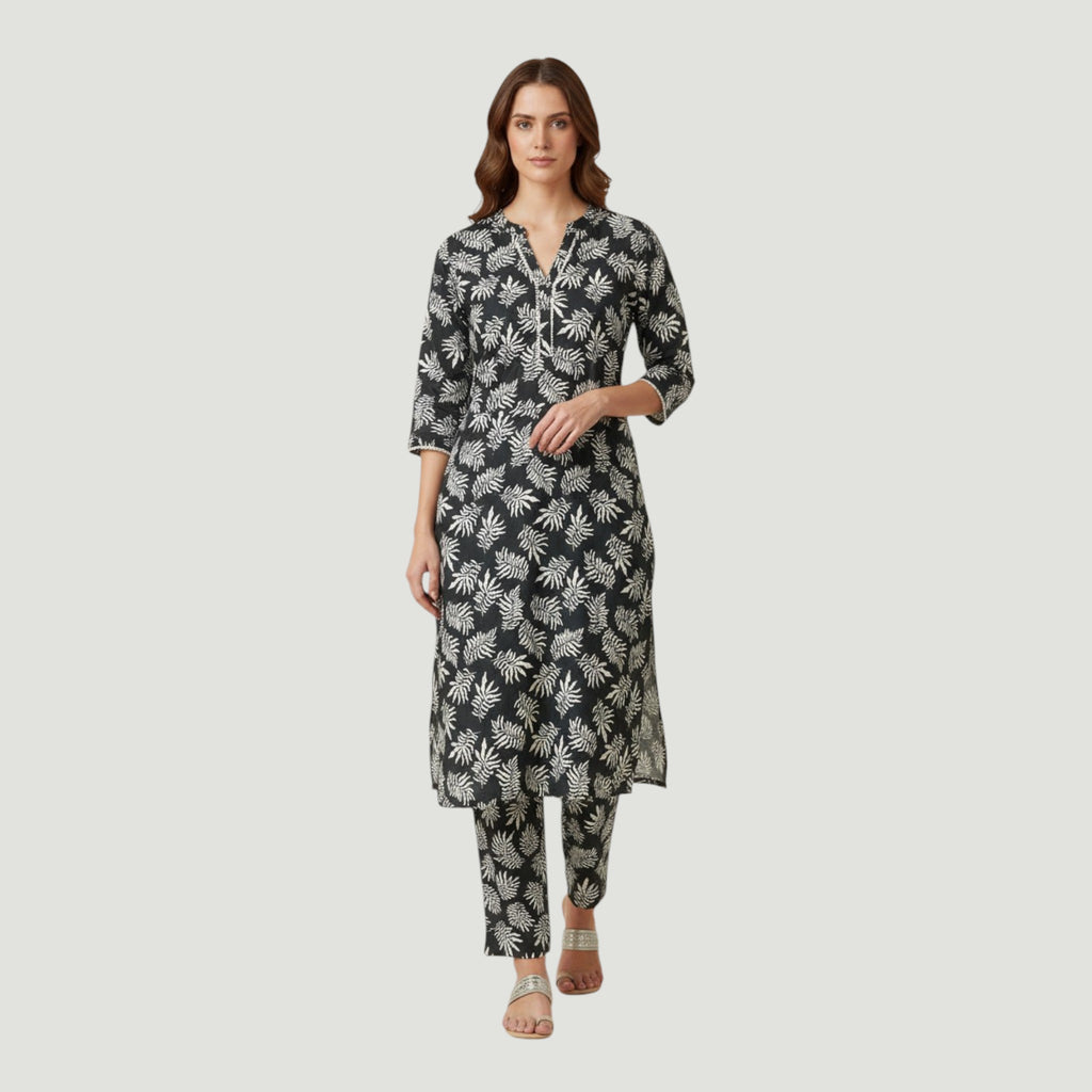 2 Piece Stitched Black and White Lawn Suit - Designer Inspired by Khaadi (BW02)