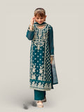 3 Piece Girls Partywear Stitched Suit (N21) Teal Green