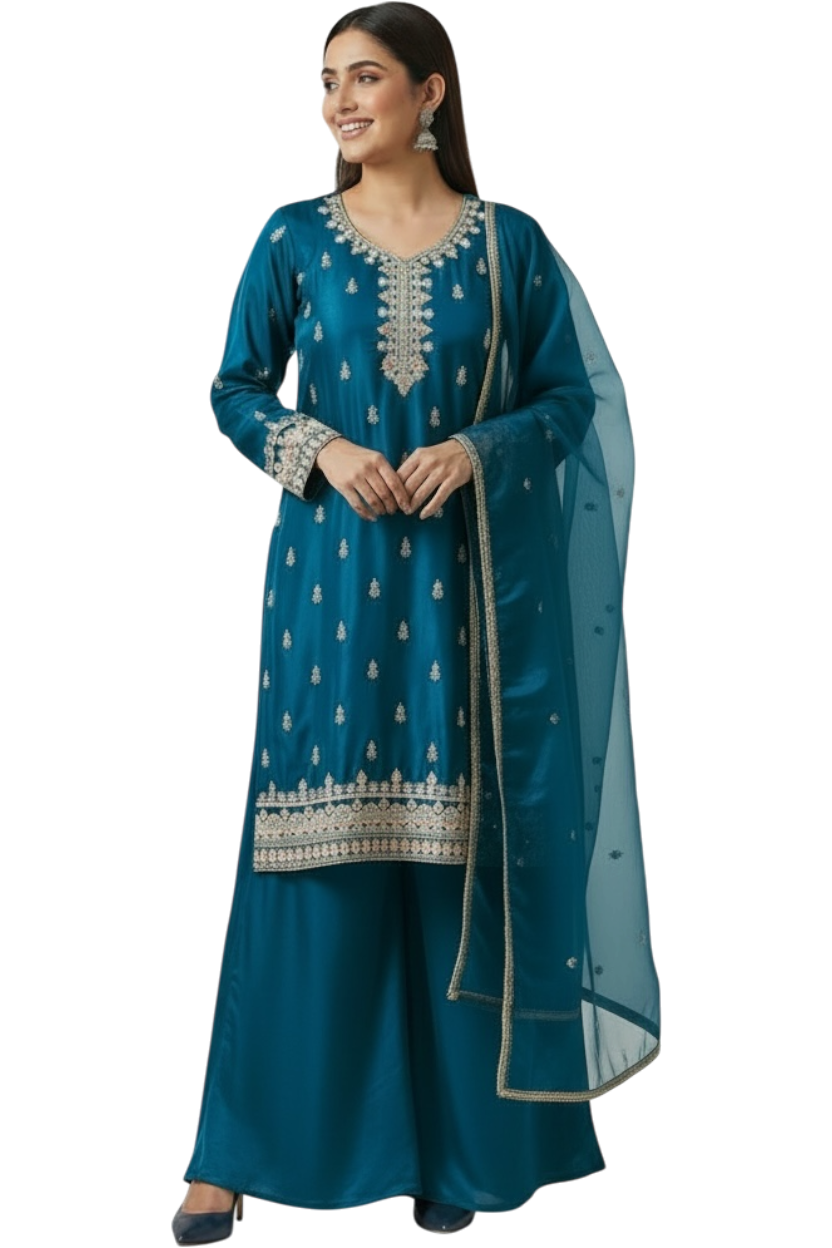 3 Piece Stitched Partywear Suit (X49B)