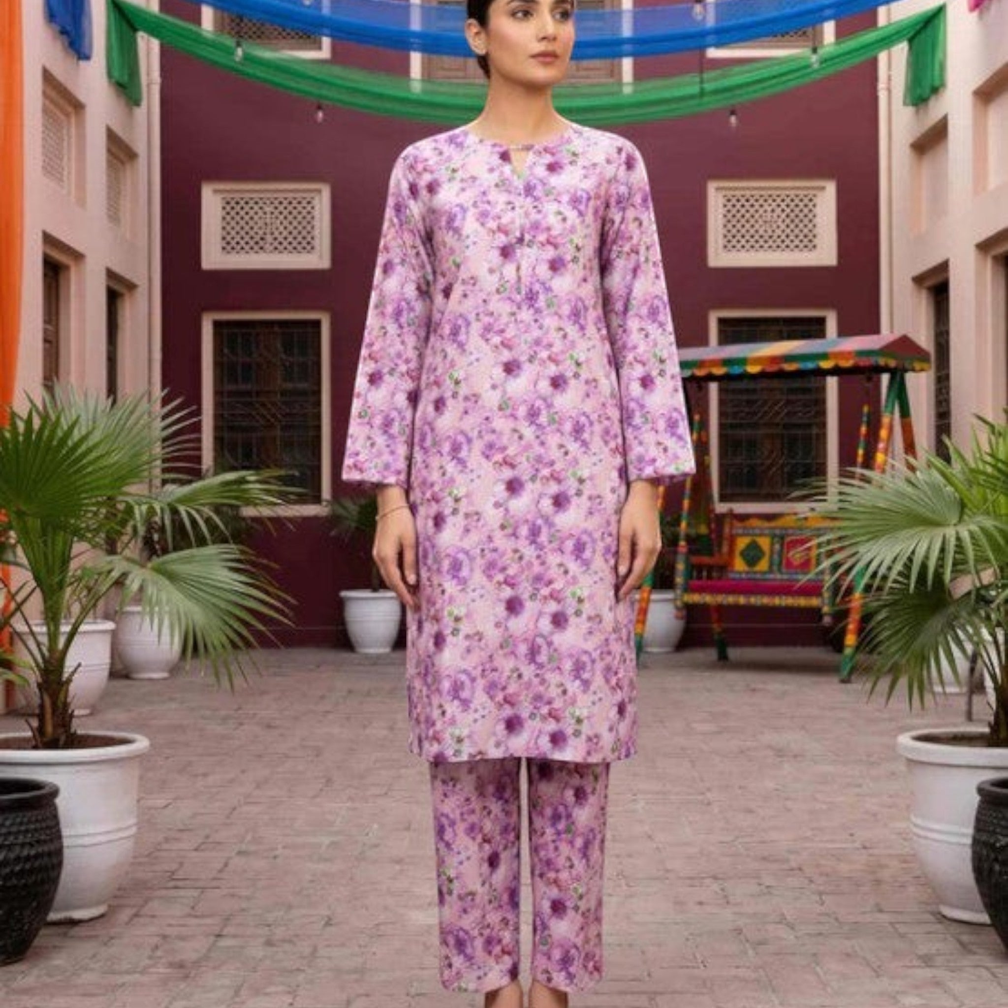 2 Piece Stitched Lawn Suit by Tawakkal (D4237)