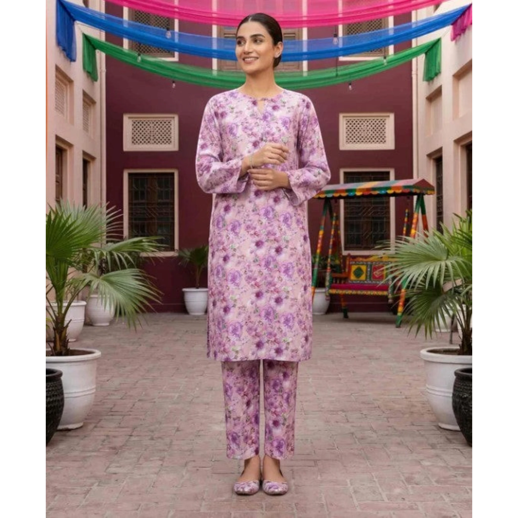 2 Piece Stitched Lawn Suit by Tawakkal (D4237)