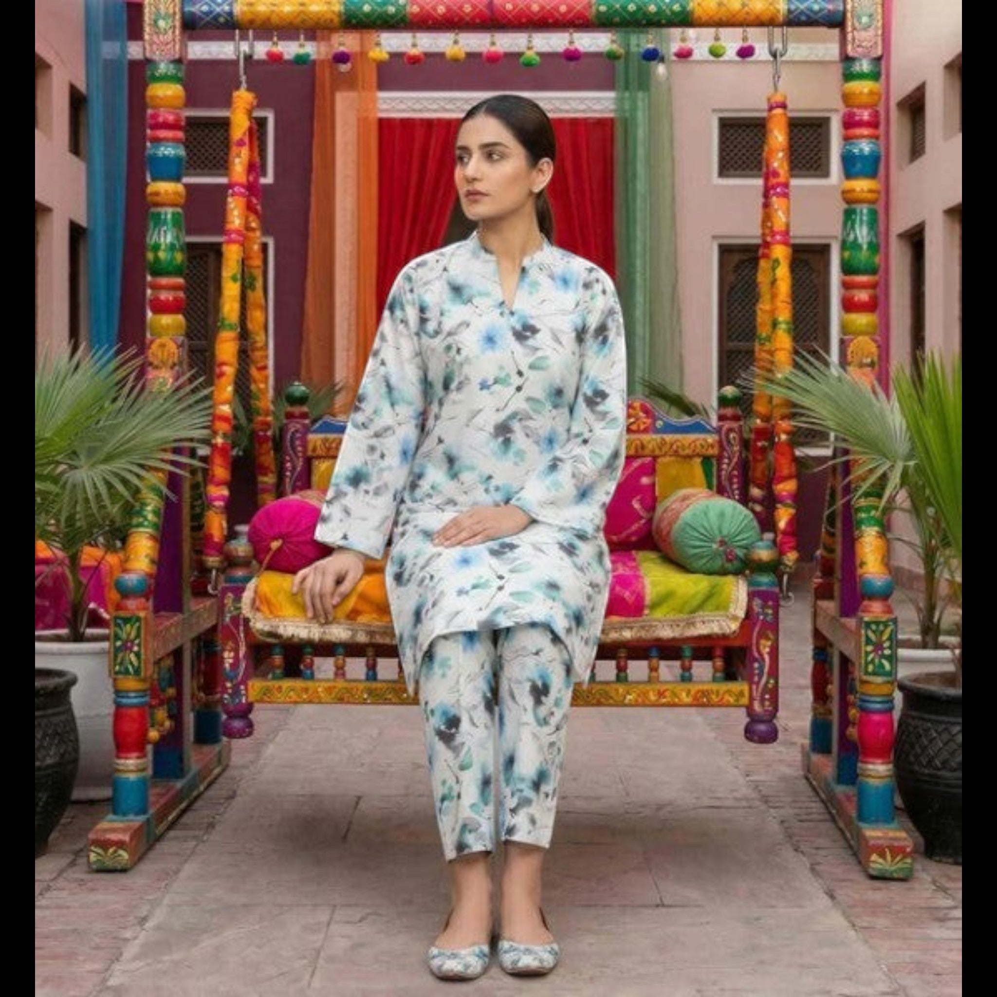 2 Piece Stitched Lawn Suit by Tawakkal (D4245)