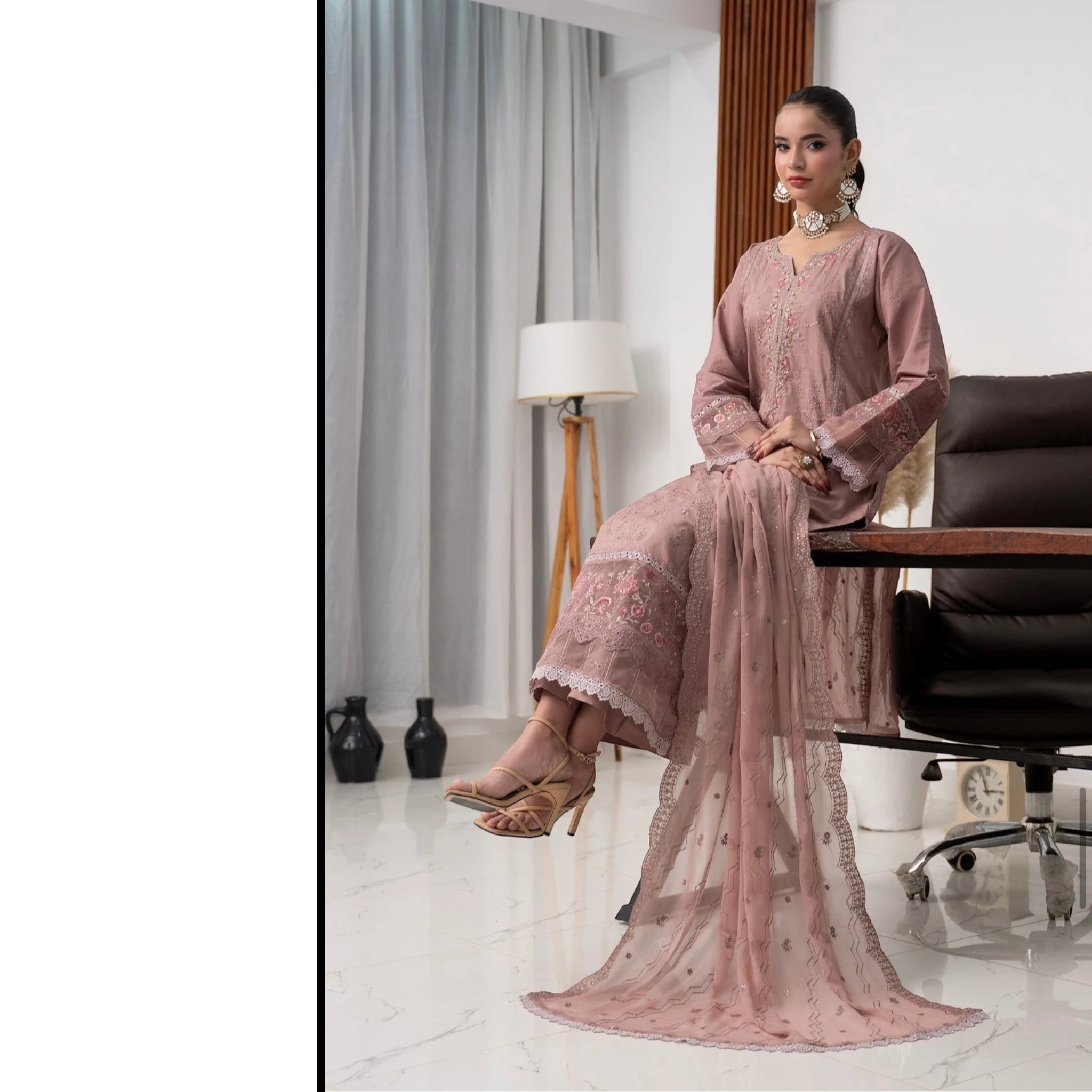 3 Piece Stitched Lawn Suit Anfa Collection (BN1122)