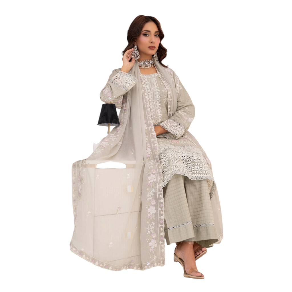 3 Piece Stitched Lawn Suit Zayba Collection (BN1124)
