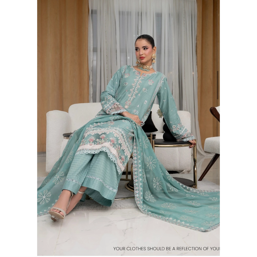 3 Piece Stitched Lawn Suit Anfa Collection (BN1120)