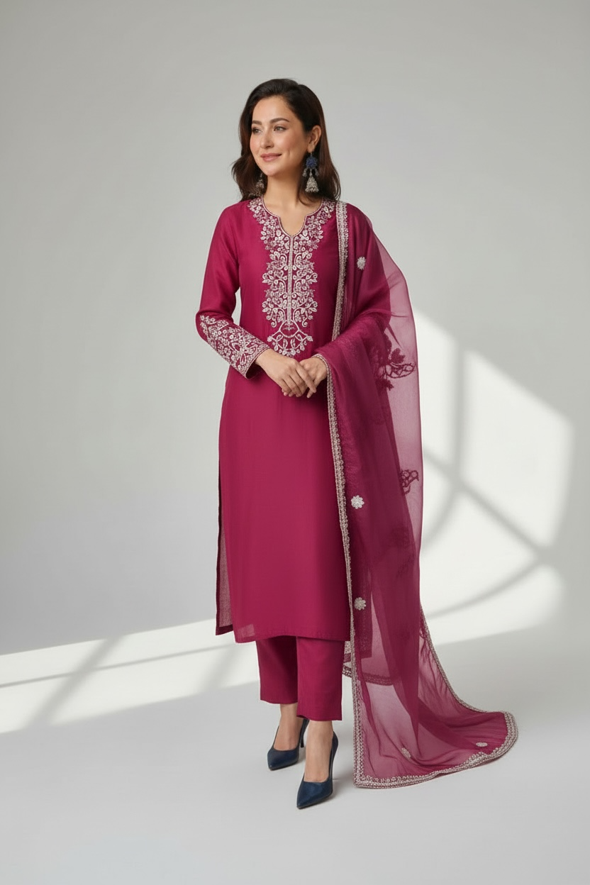 3 Piece Stitched Partywear Suit (X42)