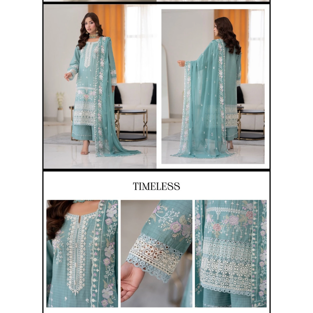 3 Piece Stitched Lawn Suit Zayba Collection (BN1123)