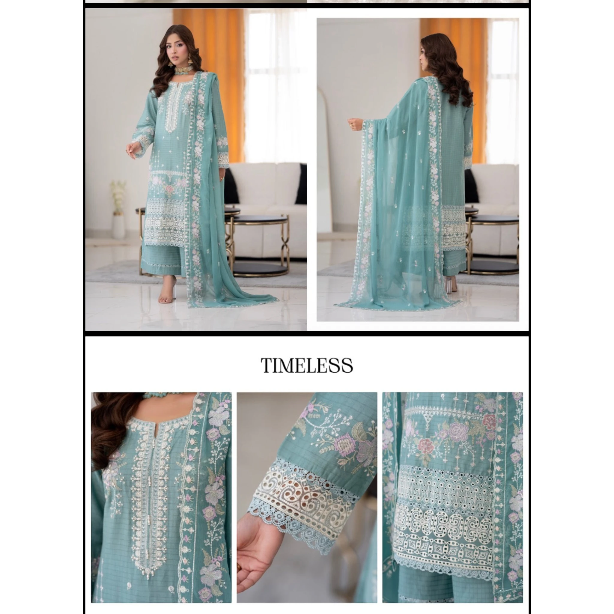 3 Piece Stitched Lawn Suit Zayba Collection (BN1123)