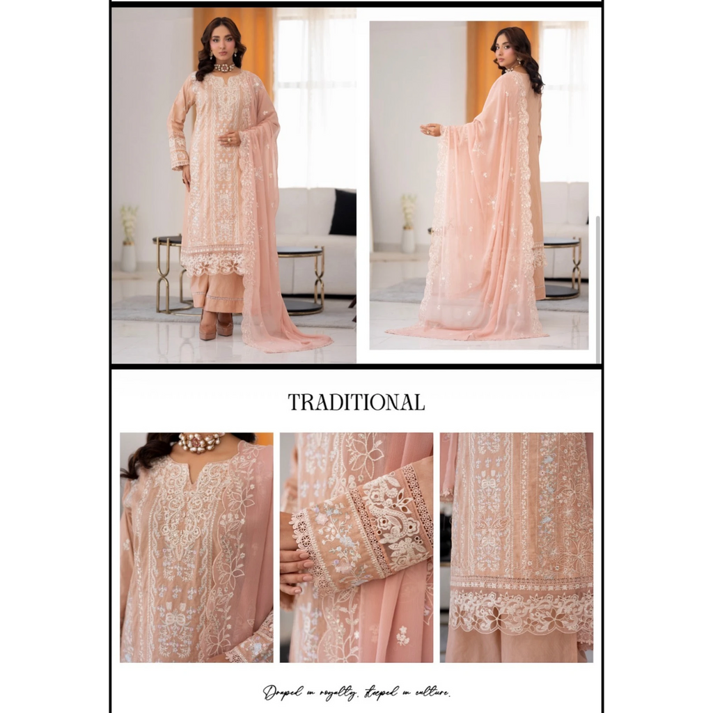 3 Piece Stitched Lawn Suit Zayba Collection (BN1125)