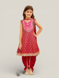 3 Piece Girls Partywear Stitched Suit (N40) Pink