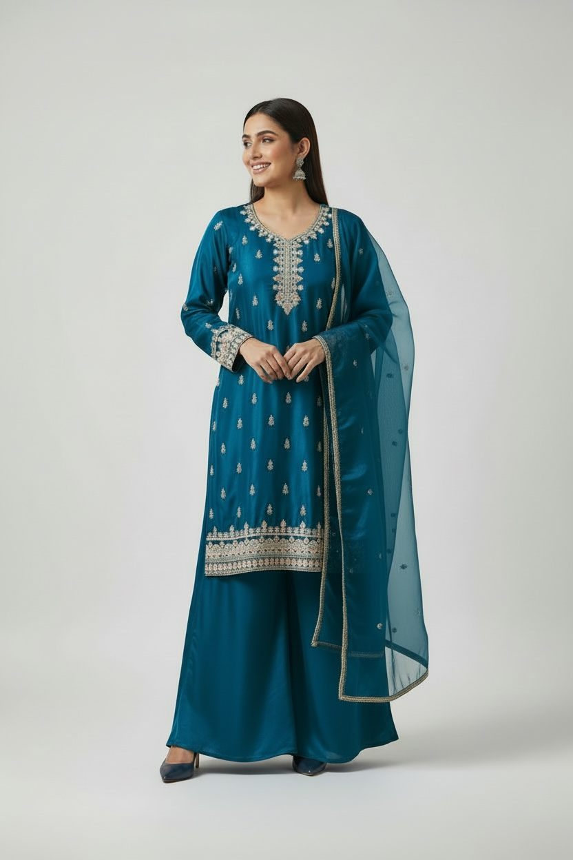 3 Piece Stitched Partywear Suit (X49B)