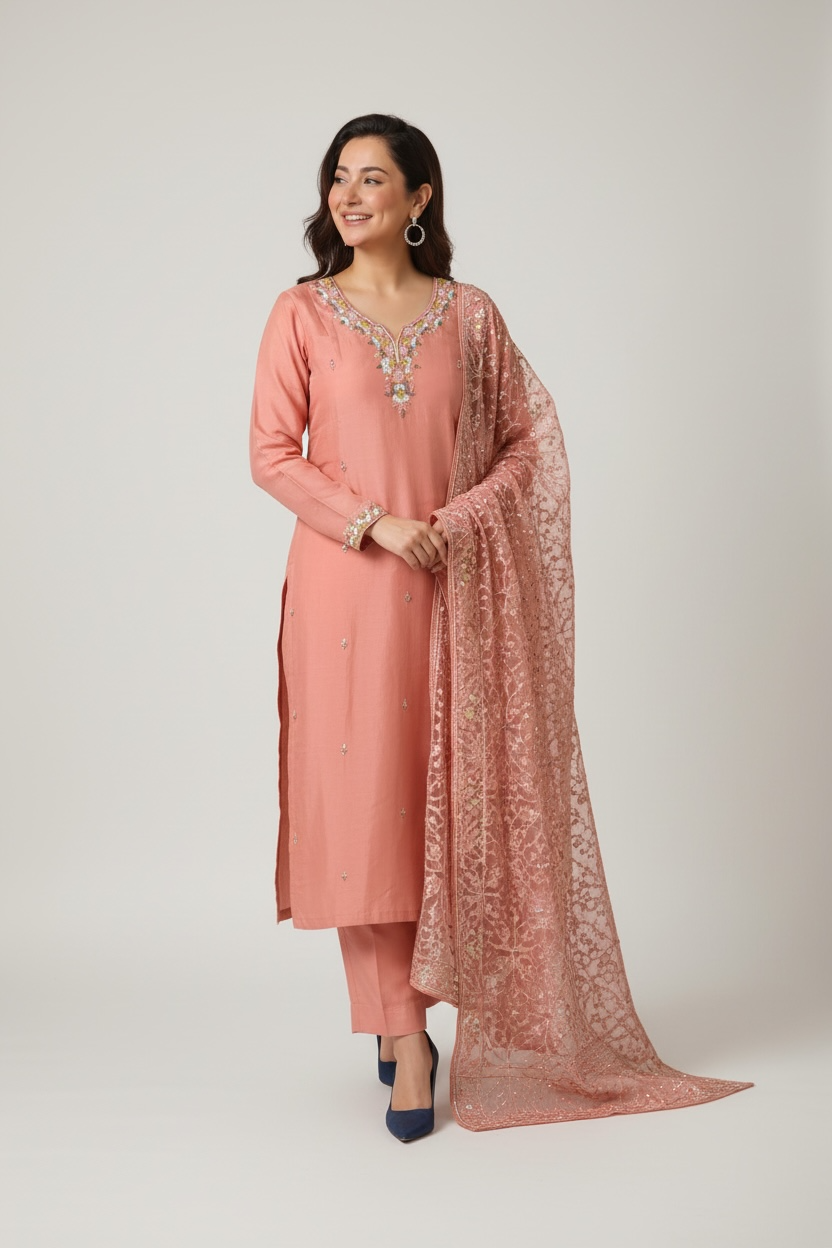 3 Piece Stitched Partywear Suit (X39)
