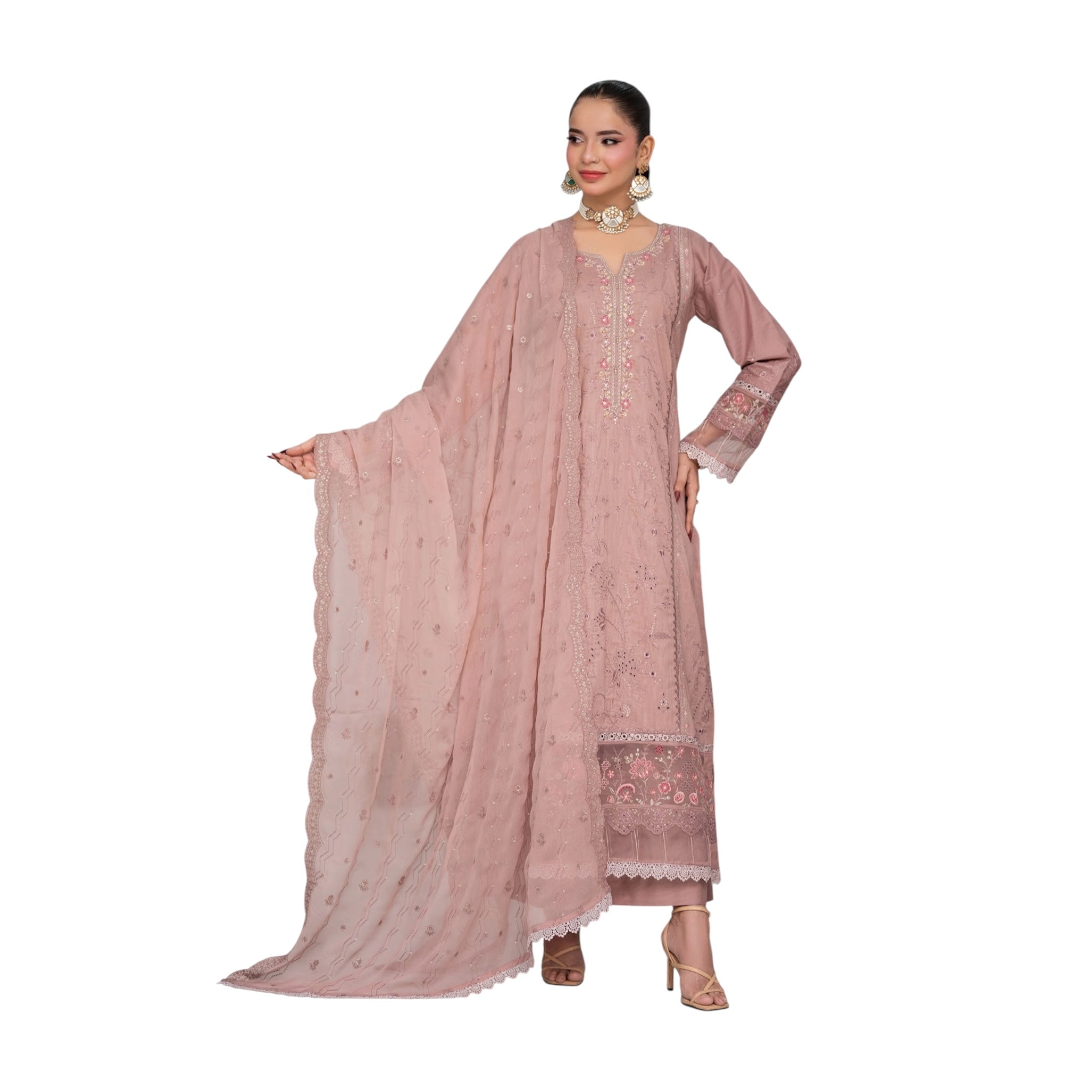 3 Piece Stitched Lawn Suit Anfa Collection (BN1122)